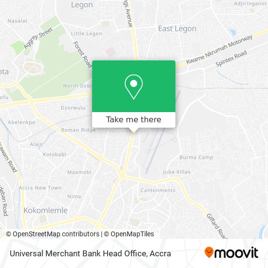 Universal Merchant Bank Head Office map
