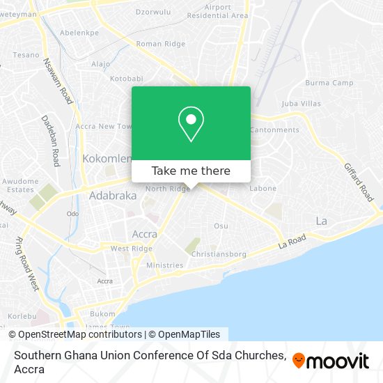 Southern Ghana Union Conference Of Sda Churches map