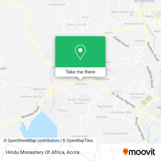 Hindu Monastery Of Africa map