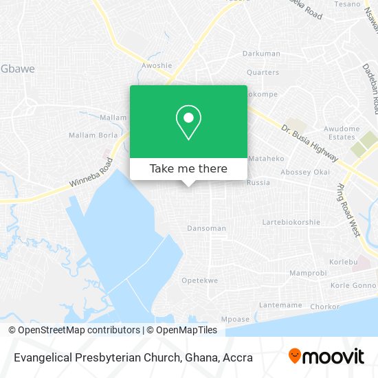 Evangelical Presbyterian Church, Ghana map
