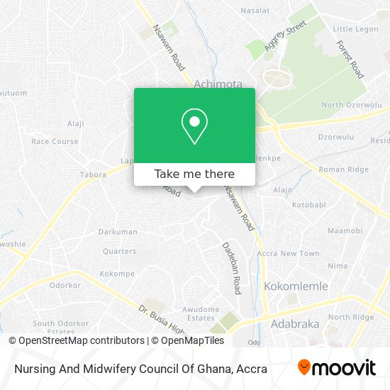 Nursing And Midwifery Council Of Ghana map