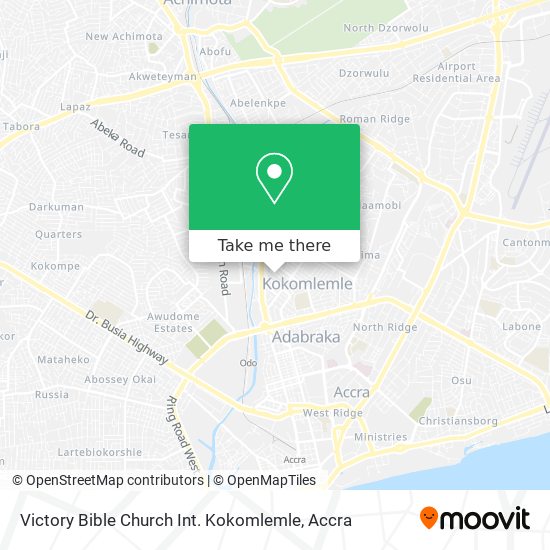Victory Bible Church Int. Kokomlemle map