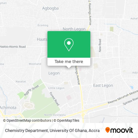 Chemistry Department, University Of Ghana map