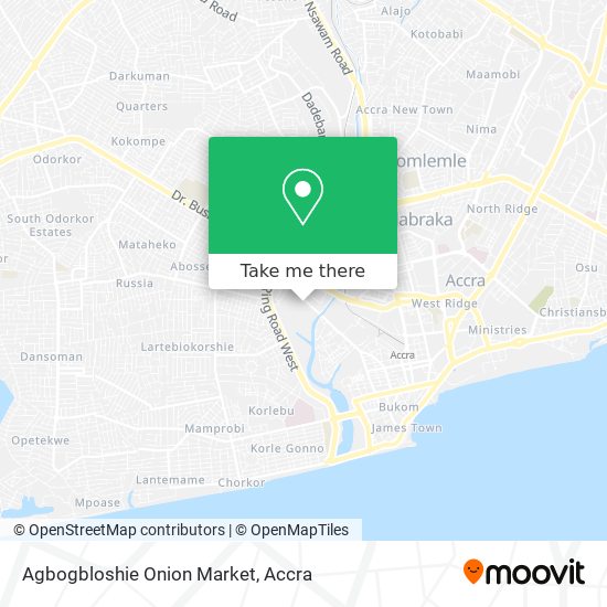 Agbogbloshie Onion Market map