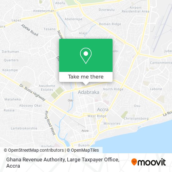 Ghana Revenue Authority, Large Taxpayer Office map