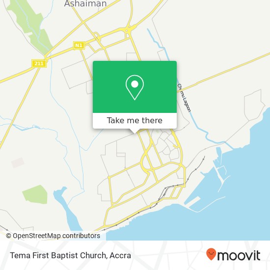 Tema First Baptist Church map