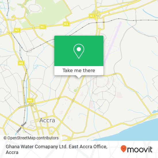 Ghana Water Comapany Ltd. East Accra Office map