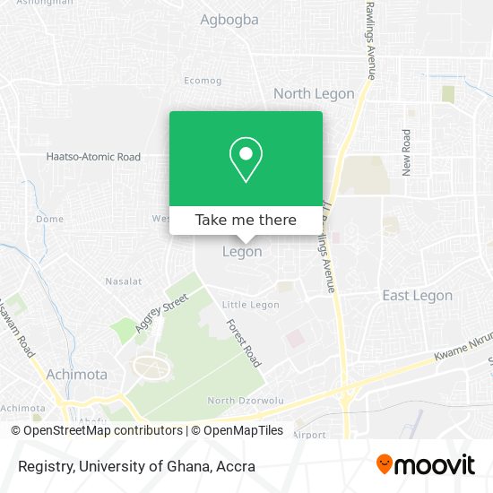 Registry, University of Ghana map