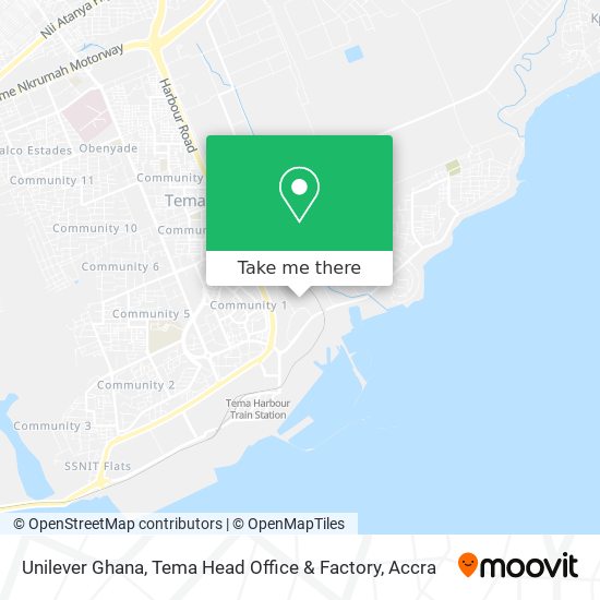 Unilever Ghana, Tema Head Office & Factory map