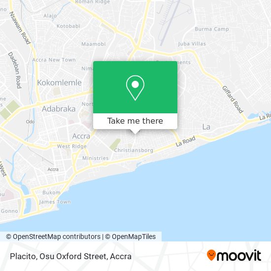 Placito, Osu Oxford Street map