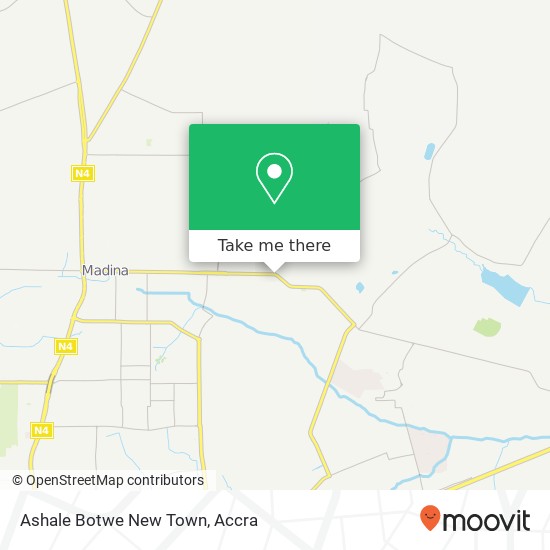 Ashale Botwe New Town map