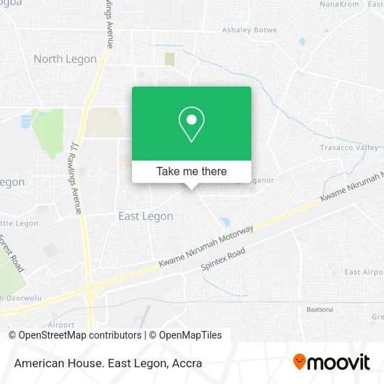 American House. East Legon map