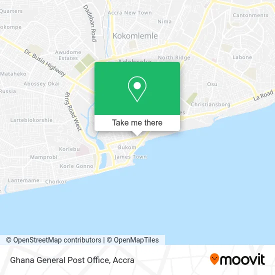 Ghana General Post Office map