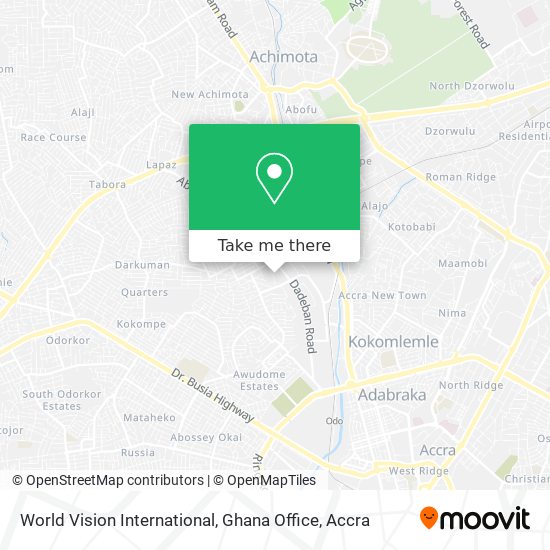World Vision International, Ghana Office map