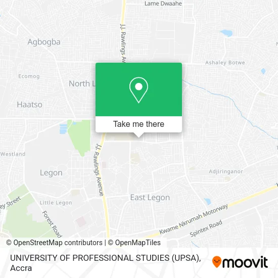 UNIVERSITY OF PROFESSIONAL STUDIES (UPSA) map