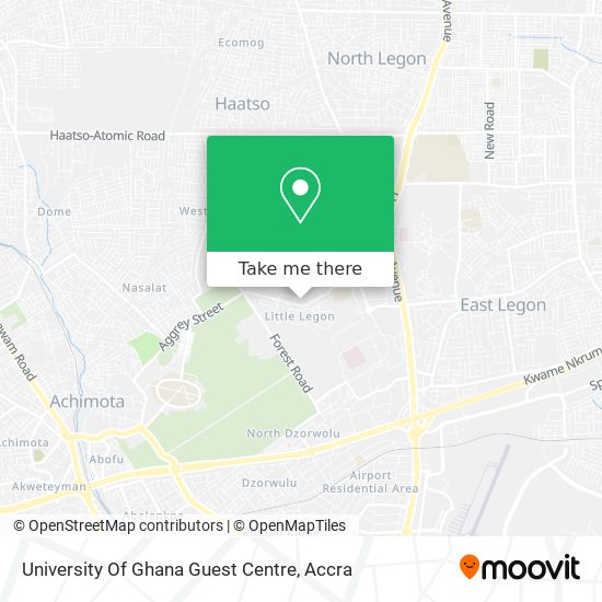 University Of Ghana Guest Centre map