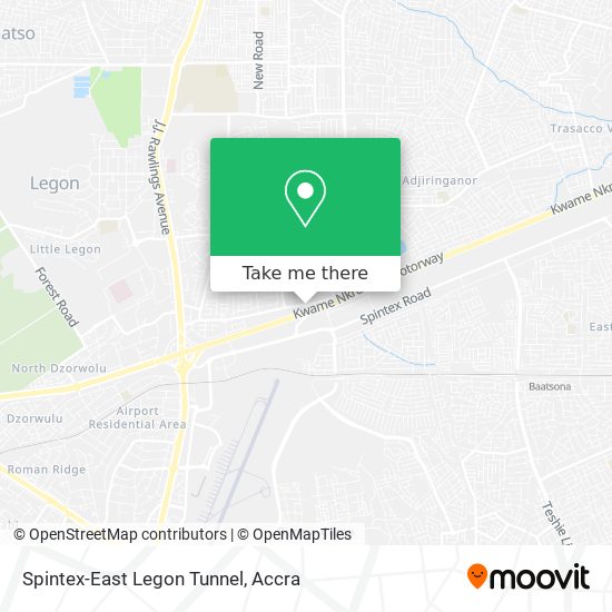 Spintex-East Legon Tunnel map