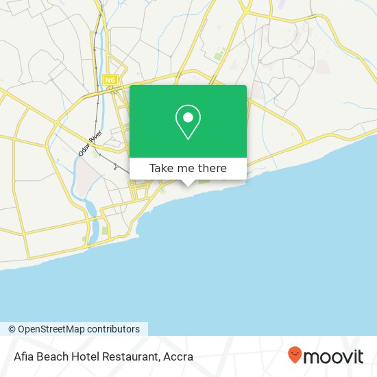 Afia Beach Hotel Restaurant, Liberia Extension Accra, Accra Metropolis map