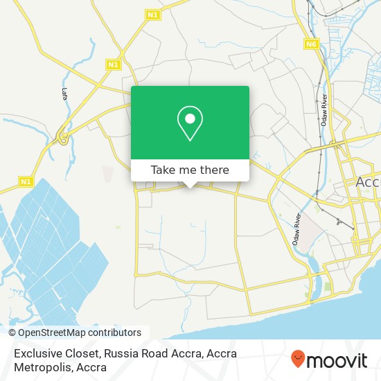 Exclusive Closet, Russia Road Accra, Accra Metropolis map