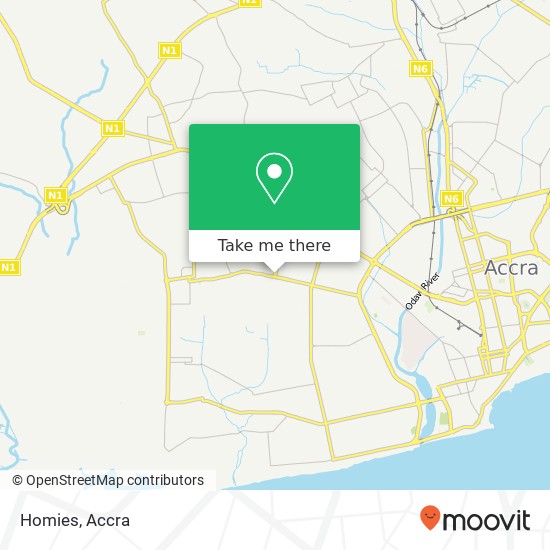 Homies, Outer Ring Road Accra, Accra Metropolis map