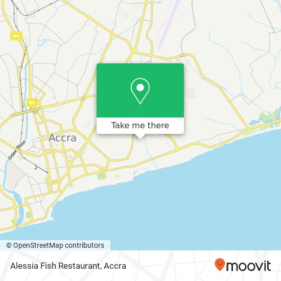 Alessia Fish Restaurant, Mission Street Accra, Accra Metropolis map