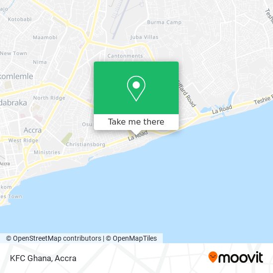 KFC Ghana map