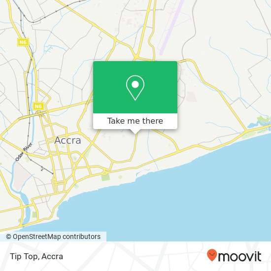 Tip Top, Fifth Lane Accra, Accra Metropolis map