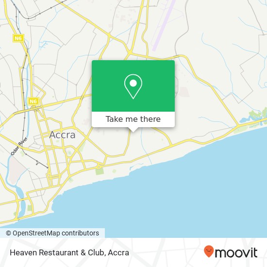 Heaven Restaurant & Club, Ogbame Street Accra, Accra Metropolis map