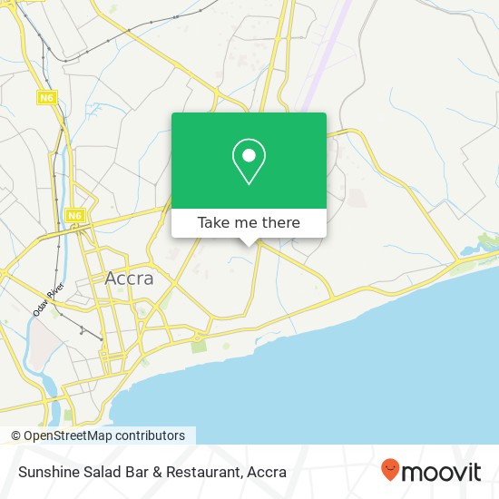 Sunshine Salad Bar & Restaurant, 11th Lane Accra, Accra Metropolis map