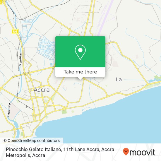 Pinocchio Gelato Italiano, 11th Lane Accra, Accra Metropolis map