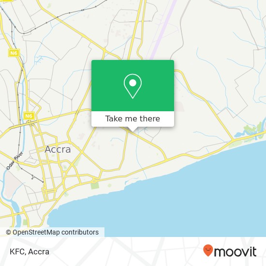 KFC, Ring Close Accra, Accra Metropolis map