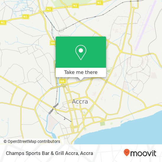 Champs Sports Bar & Grill Accra map