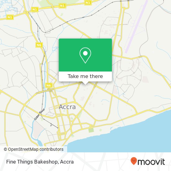 Fine Things Bakeshop, 4th Ridge Link Accra, Accra Metropolis map