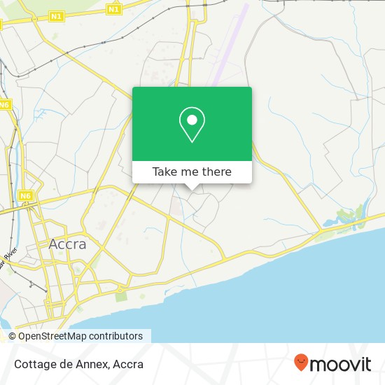 Cottage de Annex, Josiah Tongari Street Accra, Accra Metropolis map