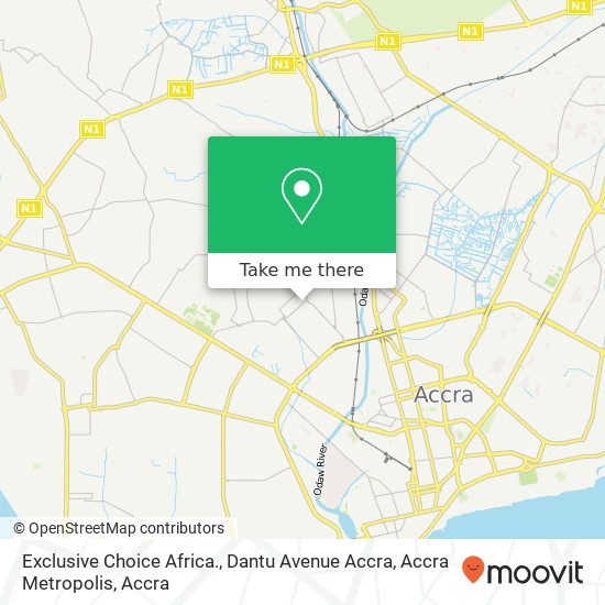Exclusive Choice Africa., Dantu Avenue Accra, Accra Metropolis map