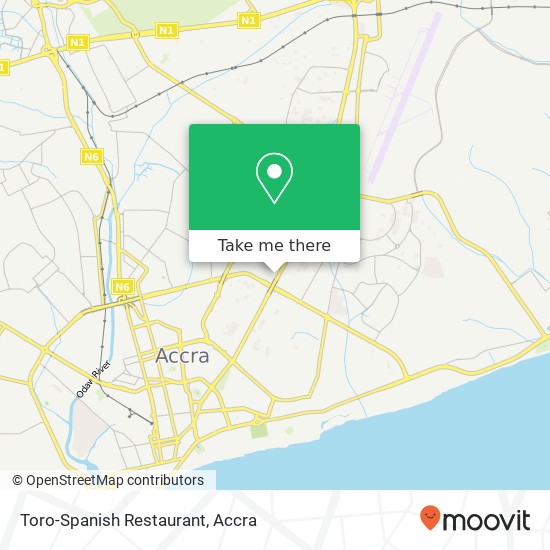 Toro-Spanish Restaurant, Accra, Accra Metropolis map