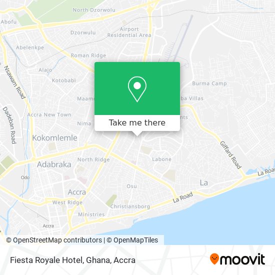 Fiesta Royale Hotel, Ghana map