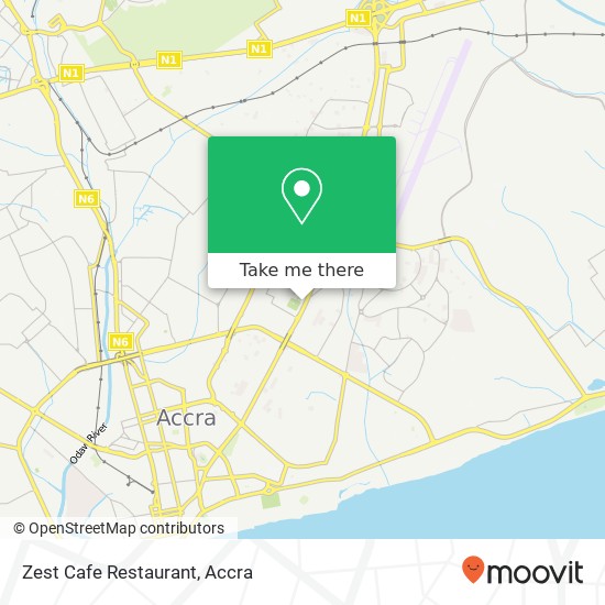 Zest Cafe Restaurant, Accra, Accra Metropolis map