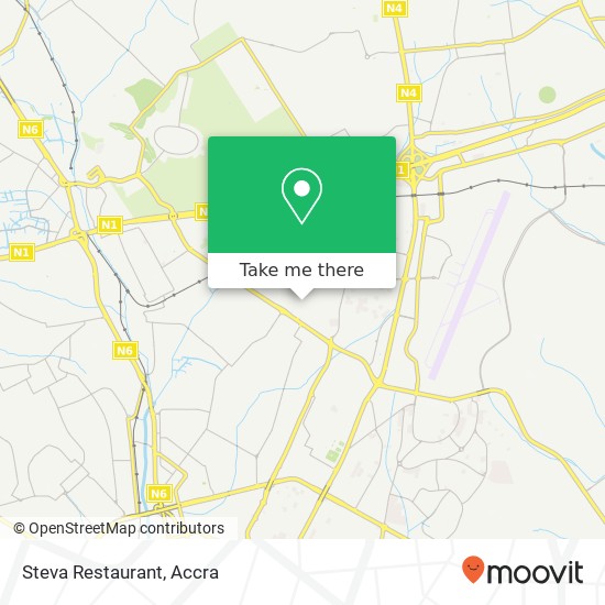 Steva Restaurant, Onyasia Crescent Accra, Accra Metropolis map