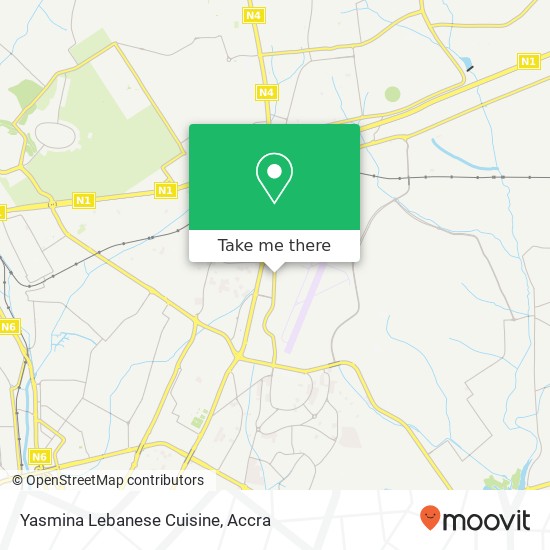 Yasmina Lebanese Cuisine, Airport By-pass Accra, Accra Metropolis map
