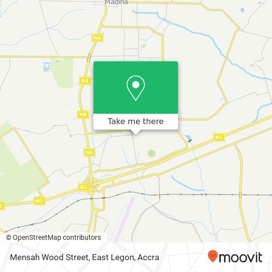 Mensah Wood Street, East Legon, Holy Street Accra, Accra Metropolis map