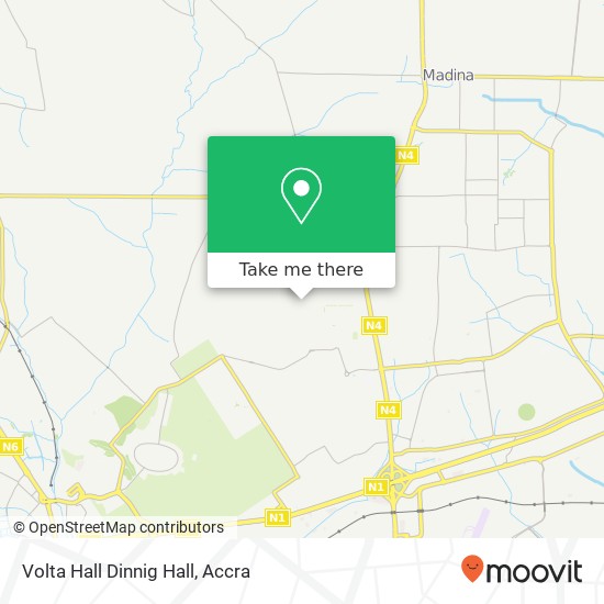 Volta Hall Dinnig Hall, Accra, Accra Metropolis map