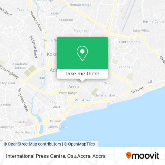 International Press Centre, Osu,Accra map