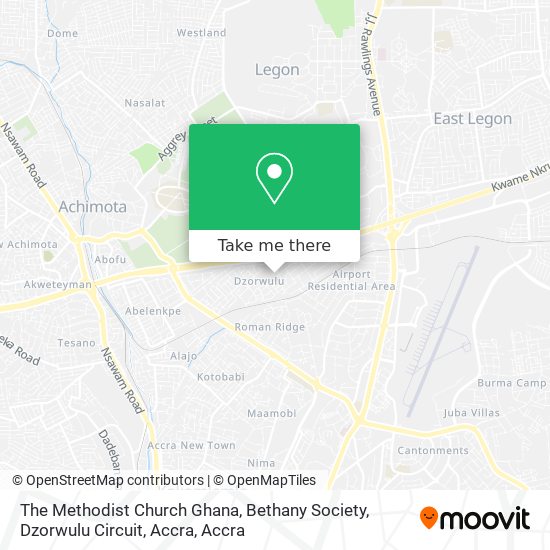 The Methodist Church Ghana, Bethany Society, Dzorwulu Circuit, Accra map