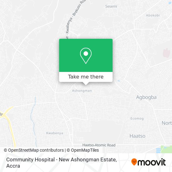 Community Hospital - New Ashongman Estate map
