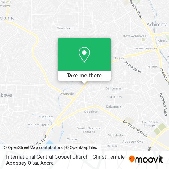 International Central Gospel Church - Christ Temple Abossey Okai map