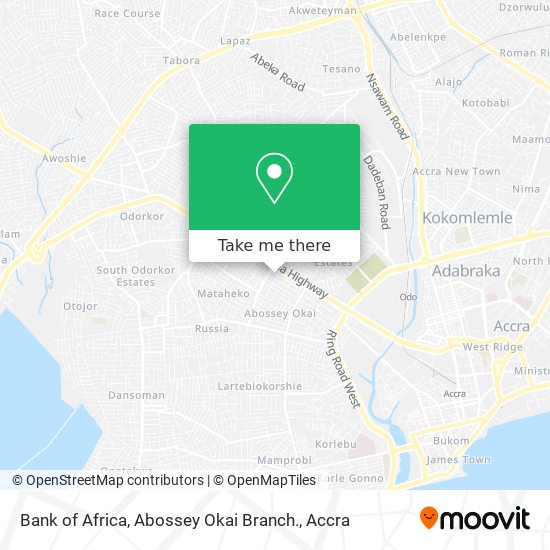 Bank of Africa, Abossey Okai Branch. map