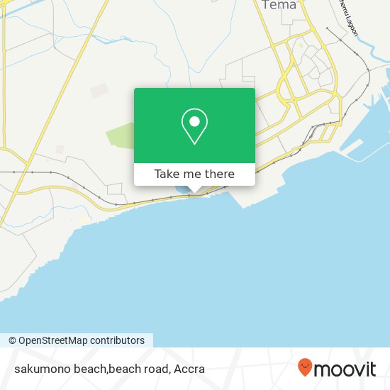 sakumono beach,beach road map