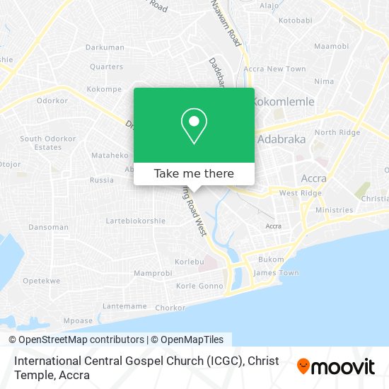International Central Gospel Church (ICGC), Christ Temple map