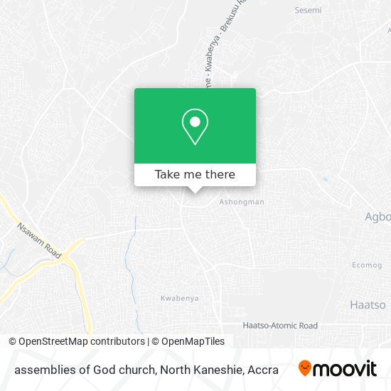 assemblies of God church, North Kaneshie map